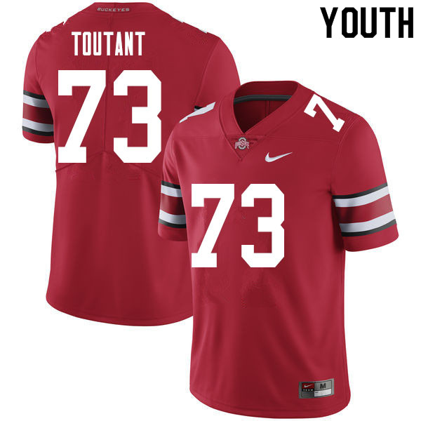 Ohio State Buckeyes Grant Toutant Youth #73 Red Authentic Stitched College Football Jersey